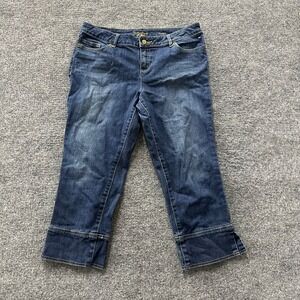 Simply Vera Vera Wang Crop Jeans Womens Size 12 Blue Straight Leg Denim Capris